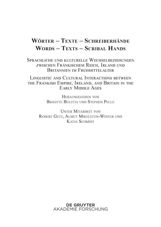 Wörter – Texte – Schreiberhände / Words – Texts – Scribal Hands