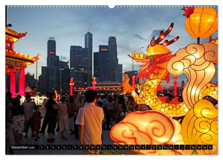 Produktbild: Asien - Singapur (hochwertiger Premium Wandkalender 2026 DIN A2 quer), Kunstdruck in Hochglanz