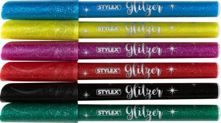 Produktbild: Glitzer-Fasermaler, 6 St&uuml;ck