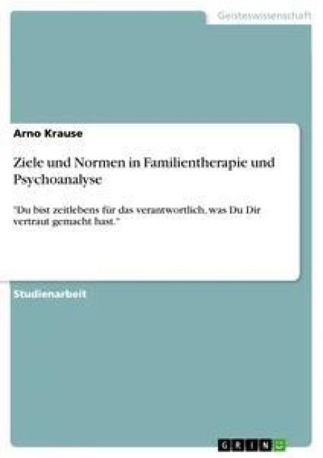 Produktbild: Ziele und Normen in Familientherapie und Psychoanalyse