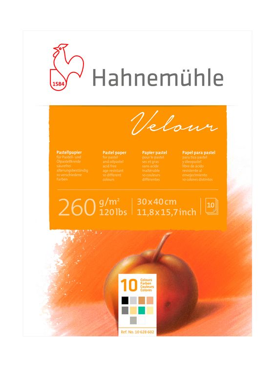 Produktbild: Hahnem&uuml;hle Papier Pastellpapier Velour, 30 x 40 cm, 260 g/m&sup2;