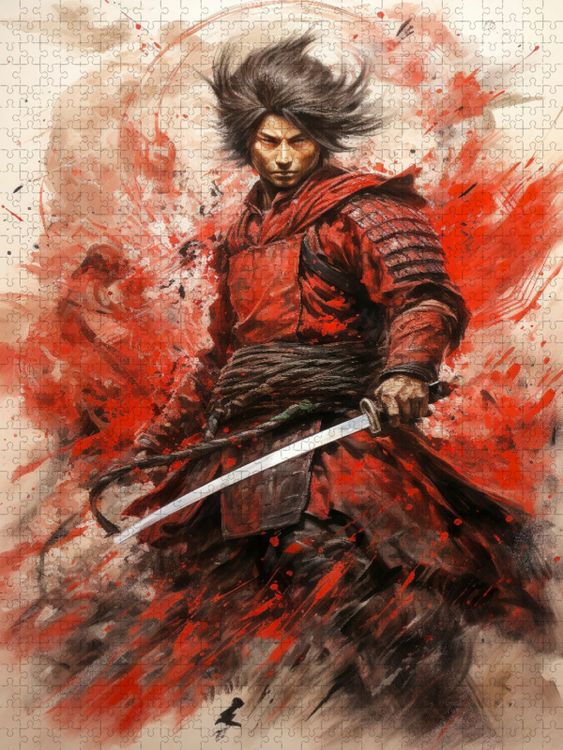 Produktbild: CALVENDO Puzzle Der siegreiche Samurai | 1000 Teile Lege-Gr&ouml;&szlig;e 64x48cm Foto-Puzzle f&uuml;r gl&uuml;ckliche Stunden