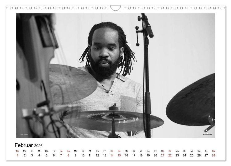 Produktbild: Internationale Meister des Jazz in Schwarzwei&szlig; (Wandkalender 2026 DIN A3 quer), CALVENDO Monatskalender