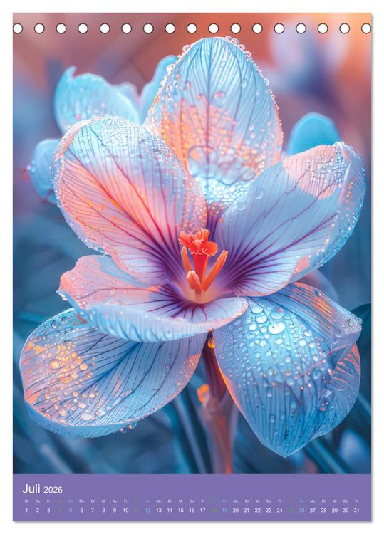 Produktbild: Blumen der Fantasie (Tischkalender 2026 DIN A5 hoch), CALVENDO Monatskalender