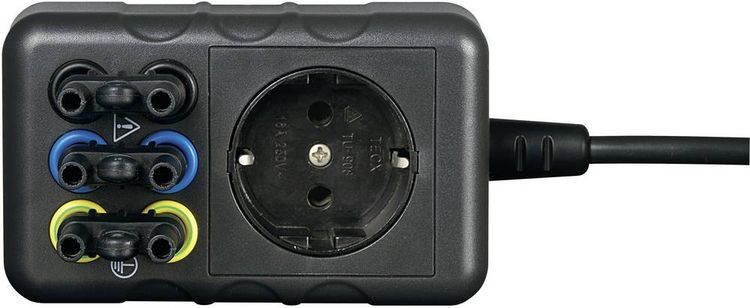 Produktbild: VOLTCRAFT SMA-10 Messadapter Schutzkontakt-Stecker - Buchse 4 mm, Schutzkontakt-Kupplung ber&uuml;hrungssicher Schwarz