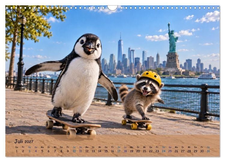 Produktbild: Pinguins gro&szlig;e Weltreise (Wandkalender 2027 DIN A3 quer), CALVENDO Monatskalender