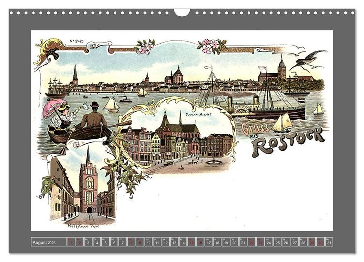 Produktbild: Gru&szlig; aus Rostock (Wandkalender 2026 DIN A3 quer), CALVENDO Monatskalender