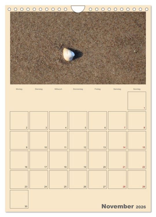 Produktbild: Usedom Ostsee - Terminplaner (Wandkalender 2026 DIN A4 hoch), CALVENDO Monatskalender
