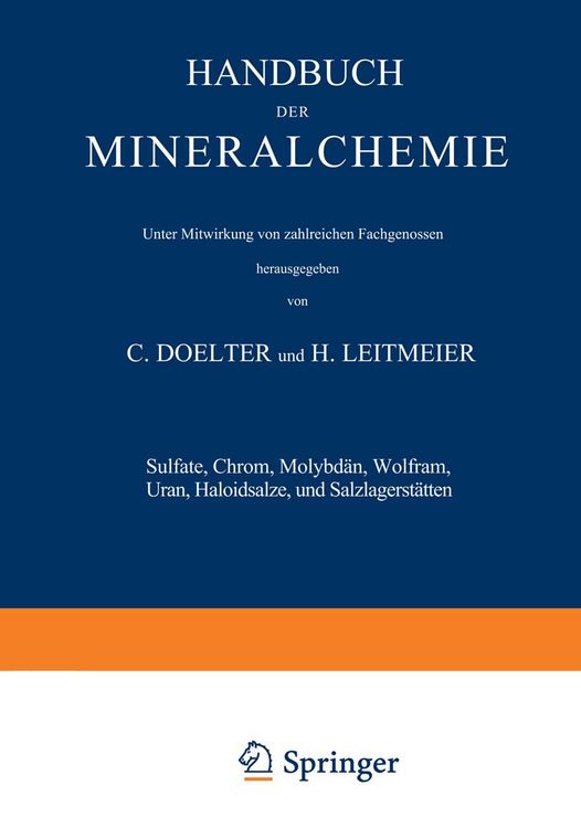 Produktbild: Sulfate, Chrom, Molybd&auml;n, Wolfram, Uran, Haloidsalze und Salzlagerst&auml;tten