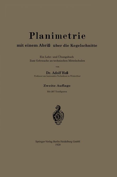 Produktbild: Planimetrie mit einem Abri&szlig; &uuml;ber die Kegelschnitte