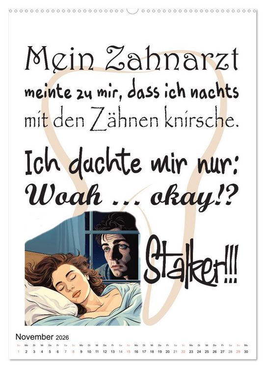 Produktbild: Zahnarztspr&uuml;che (Wandkalender 2026 DIN A2 hoch), CALVENDO Monatskalender