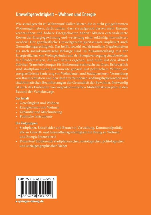 Produktbild: Umweltgerechtigkeit &ndash; Wohnen und Energie