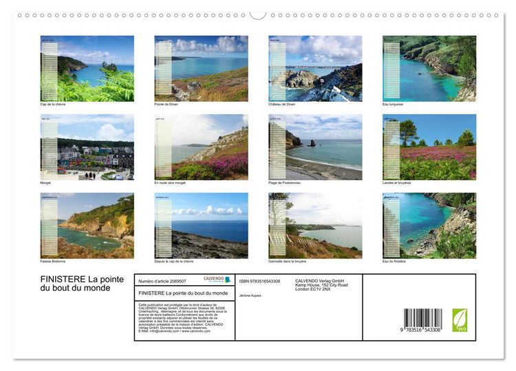 Produktbild: FINISTERE La pointe du bout du monde (Calendrier mural 2026 DIN A2 vertical) calendrier de bureau