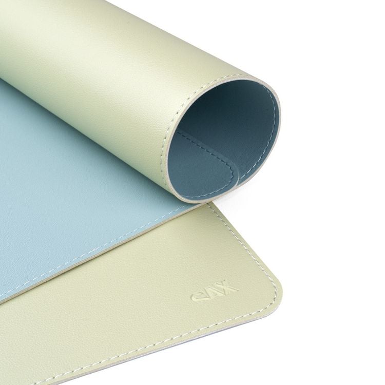 Produktbild: SAX Schreibtischunterlage PU Leder, hellblau/hellgr&uuml;n