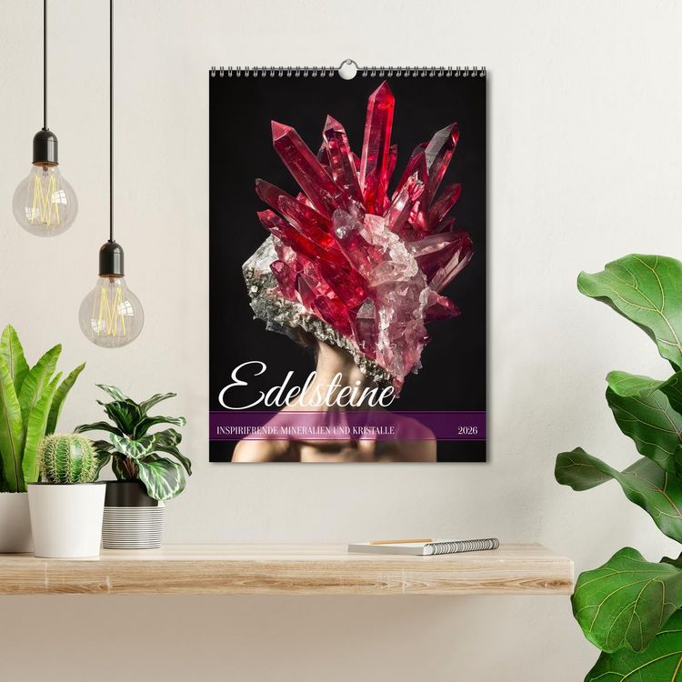 Produktbild: Edelsteine - Inspirierende Mineralien und Kristalle (Wandkalender 2026 DIN A3 hoch), CALVENDO Monatskalender