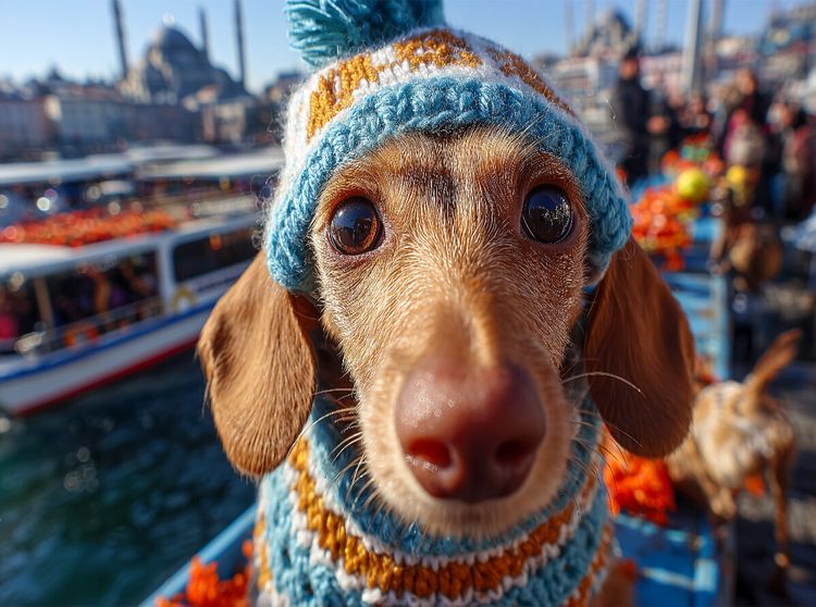 Produktbild: CALVENDO Puzzle Ein neugieriger Dackel erkundet Istanbul - das perfekte Hundepuzzle f&uuml;r alle, die Dackel lieben. | 2000 Teile Lege-Gr&ouml;&szlig;e 90x67cm Foto-Puzzle f&uuml;r gl&uuml;ckliche Stunden
