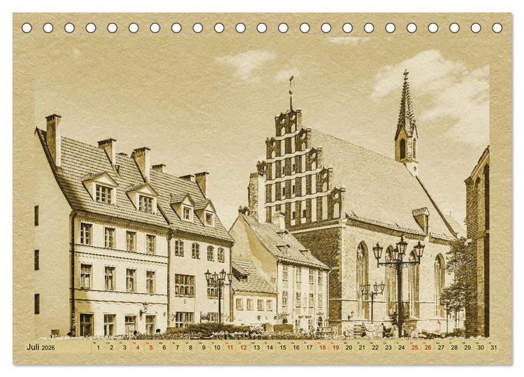 Produktbild: Riga &ndash; Ein Kalender im Zeitungsstil (Tischkalender 2026 DIN A5 quer), CALVENDO Monatskalender
