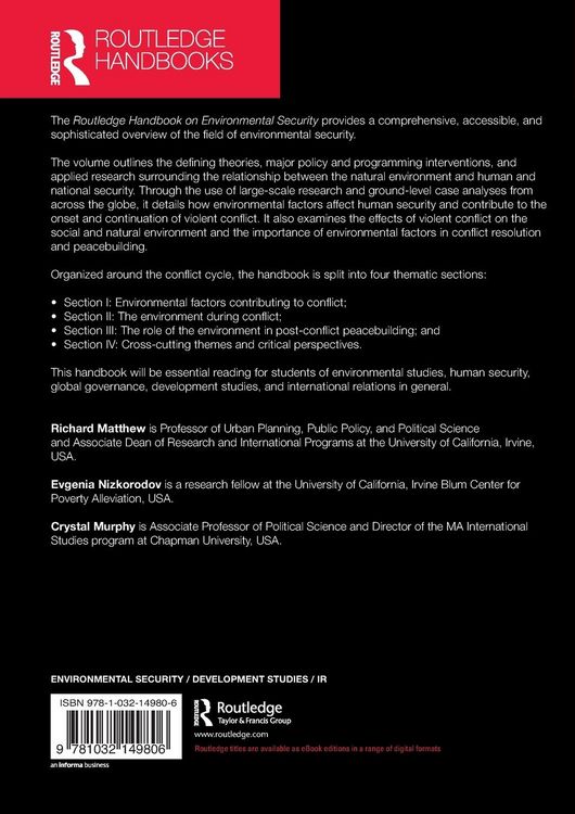 Produktbild: Routledge Handbook of Environmental Security