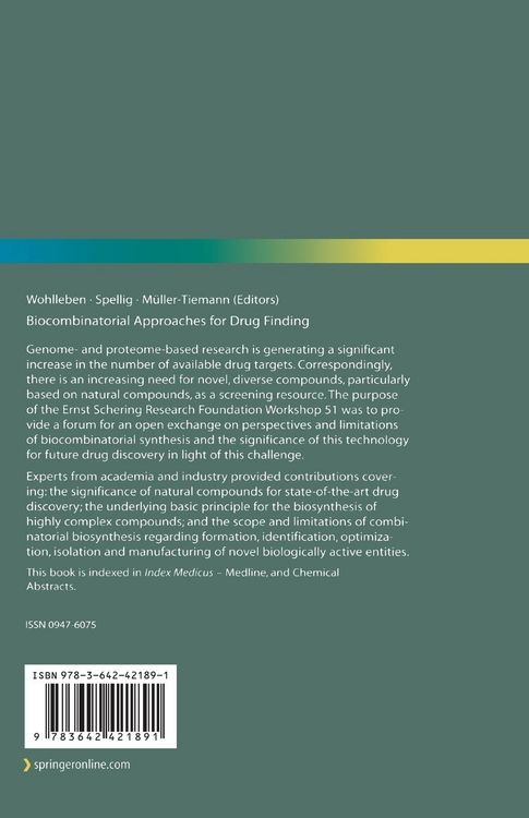 Produktbild: Biocombinatorial Approaches for Drug Finding