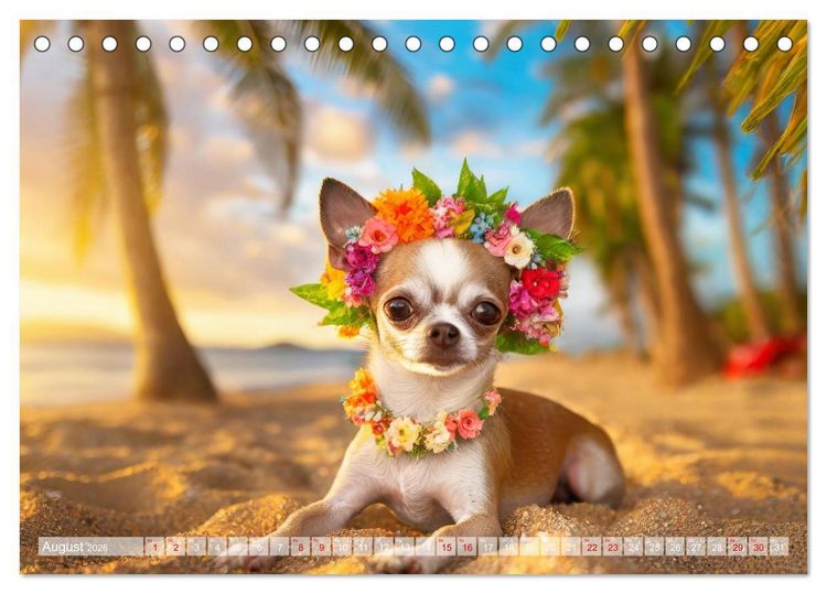 Produktbild: Chillige Chihuahuas - Entspannte Fellnasen genie&szlig;en das Leben (Tischkalender 2026 DIN A5 quer), CALVENDO Monatskalender