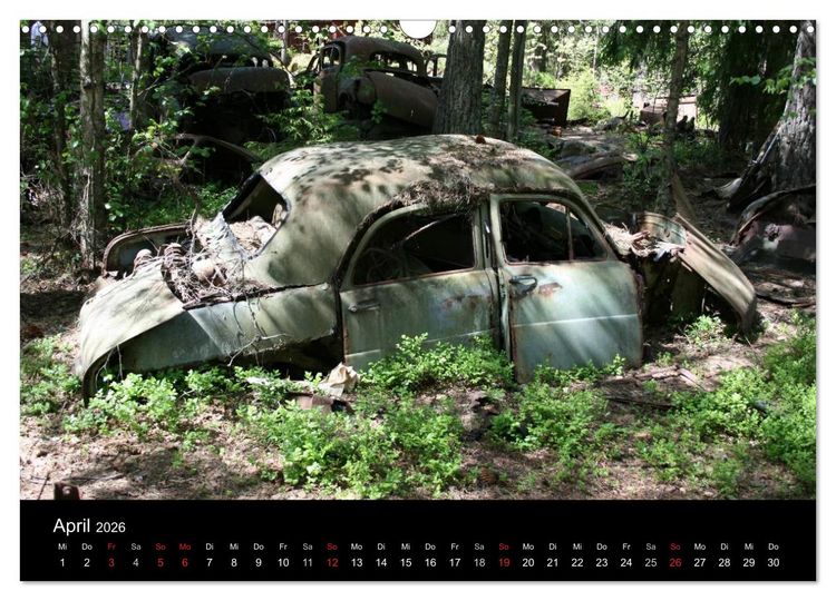 Produktbild: Schrottautos im Kyrk&ouml; Mosse (Wandkalender 2026 DIN A3 quer), CALVENDO Monatskalender