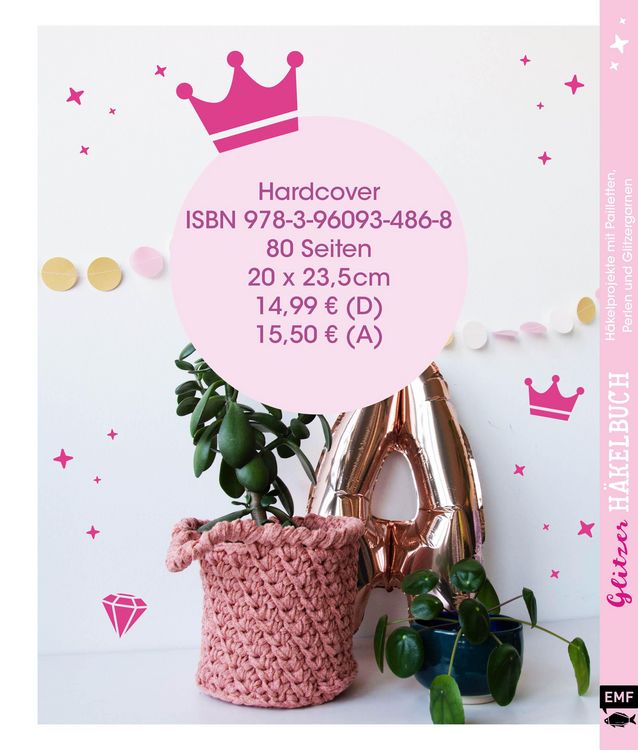 Produktbild: Das Glitzer-H&auml;kelbuch &ndash; H&auml;kelprojekte mit Pailletten, Perlen und Glitzergarnen