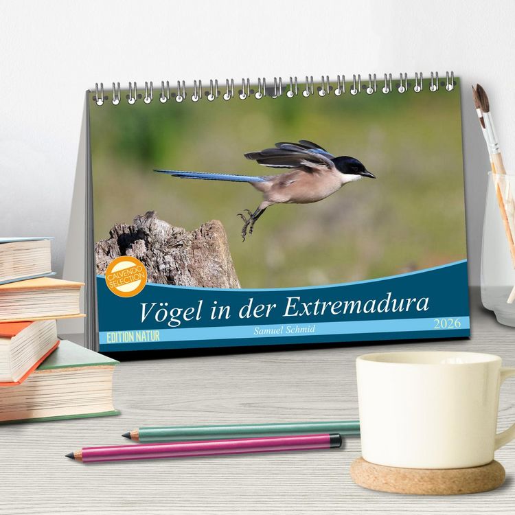 Produktbild: V&ouml;gel in der Extremadura (Tischkalender 2026 DIN A5 quer), CALVENDO Monatskalender