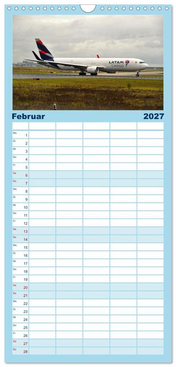 Produktbild: Familienplaner 2027 - Ein Jahr in der Welt der Luftfahrt mit 5 Spalten (Wandkalender, 21 x 45 cm) CALVENDO