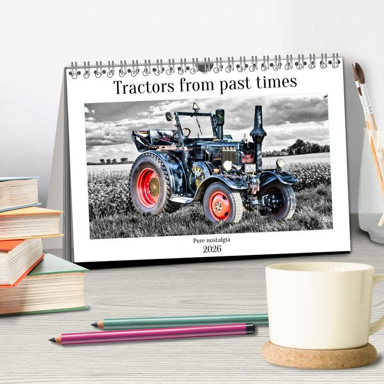 Produktbild: Tractors from past times (Desk Calendar 2026 DIN A5 landscape), CALVENDO 12 Month DeskCalendar