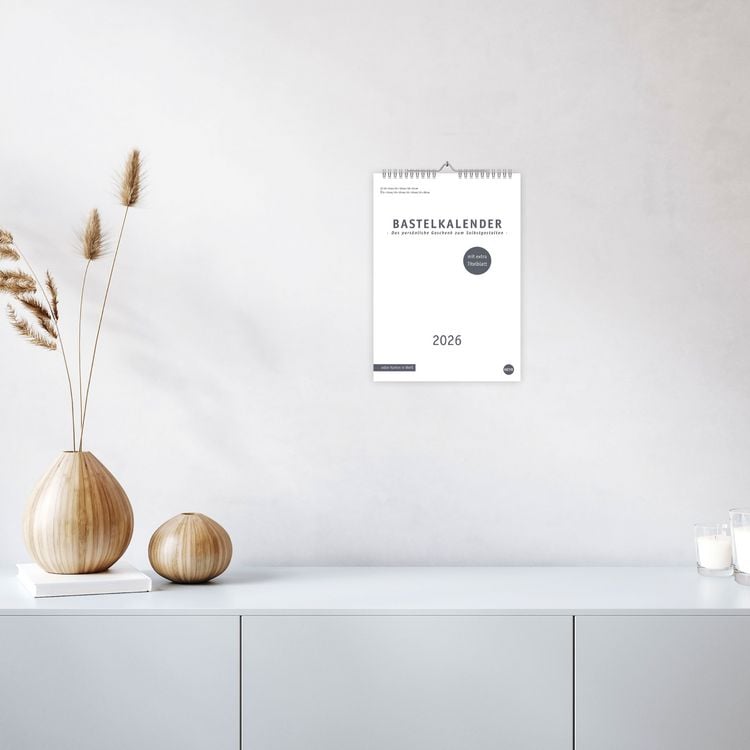Produktbild: Premium-Bastelkalender weiß A4 2026