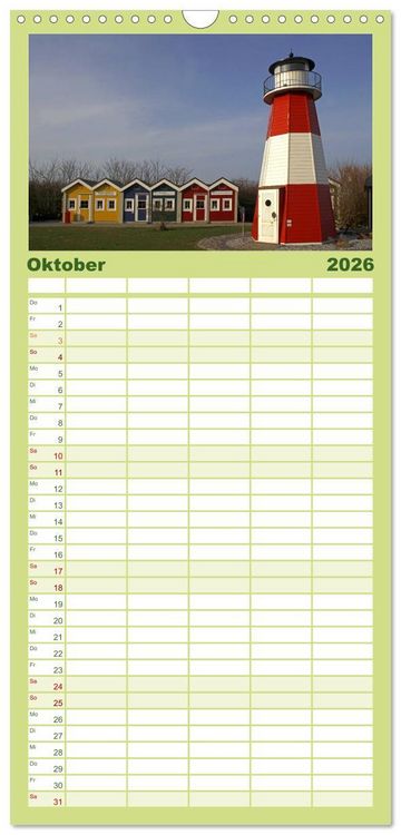 Produktbild: Familienplaner 2026 - Helgoland mit 5 Spalten (Wandkalender, 21 x 45 cm) CALVENDO