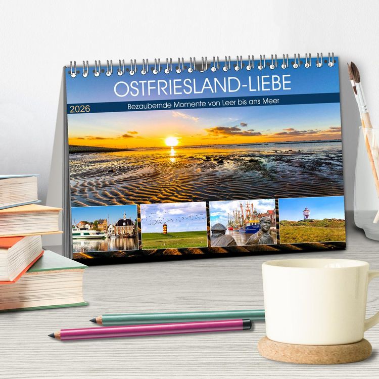 Produktbild: OSTFRIESLAND-LIEBE (Tischkalender 2026 DIN A5 quer), CALVENDO Monatskalender