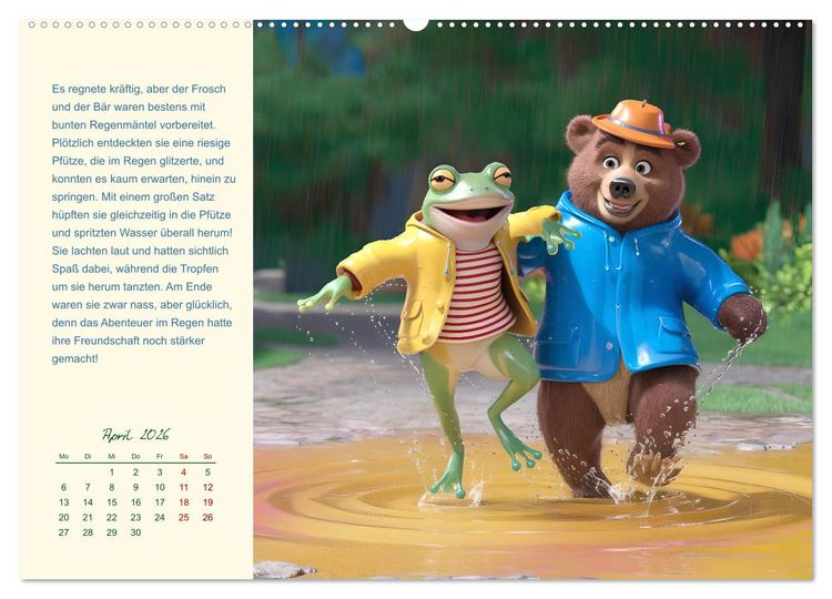 Produktbild: Der Frosch und der B&auml;r - Ein Jahr voller Abenteuer (Wandkalender 2026 DIN A2 quer), CALVENDO Monatskalender