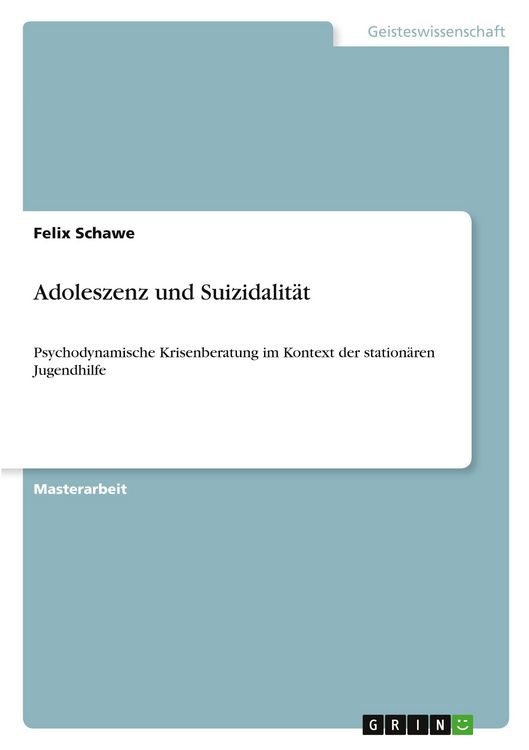 Produktbild: Adoleszenz und Suizidalit&auml;t