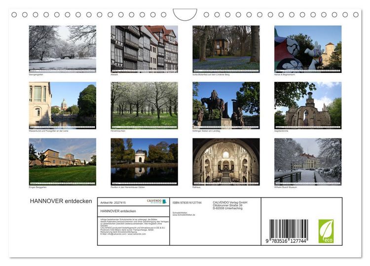 Produktbild: HANNOVER entdecken (Wandkalender 2026 DIN A4 quer), CALVENDO Monatskalender