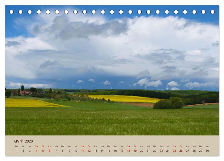 Produktbild: Paysages de l'Yonne (Calendrier de bureau 2026 DIN A5 vertical), CALVENDO calendrier mensuel