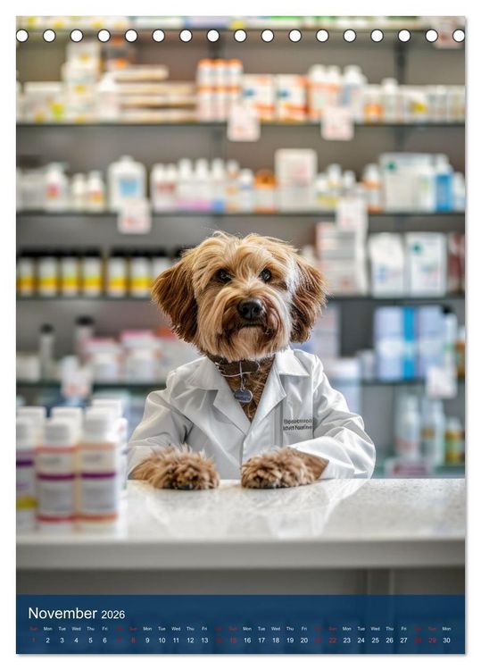 Produktbild: Funny animals in a pharmacist outfit (Desk Calendar 2026 DIN A5 portrait), CALVENDO 12 Month DeskCalendar