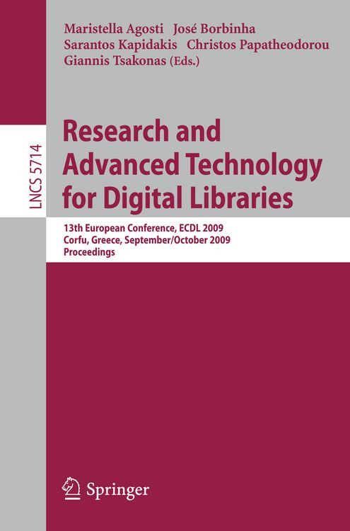 Produktbild: Research and Advanced Technology for Digital Libraries