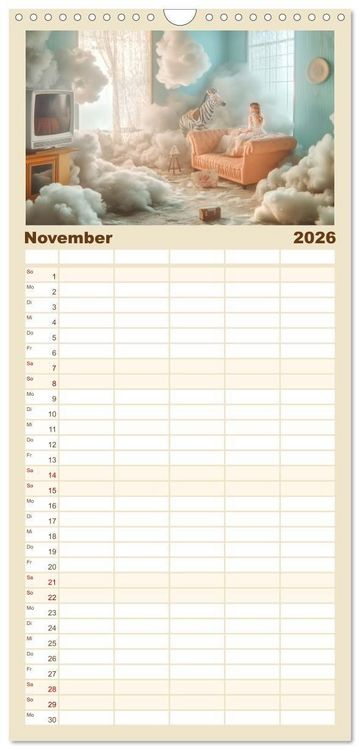 Produktbild: Familienplaner 2026 - Traumhafte Illusionen - Imagin&auml;r und surreal mit 5 Spalten (Wandkalender, 21 x 45 cm) CALVENDO