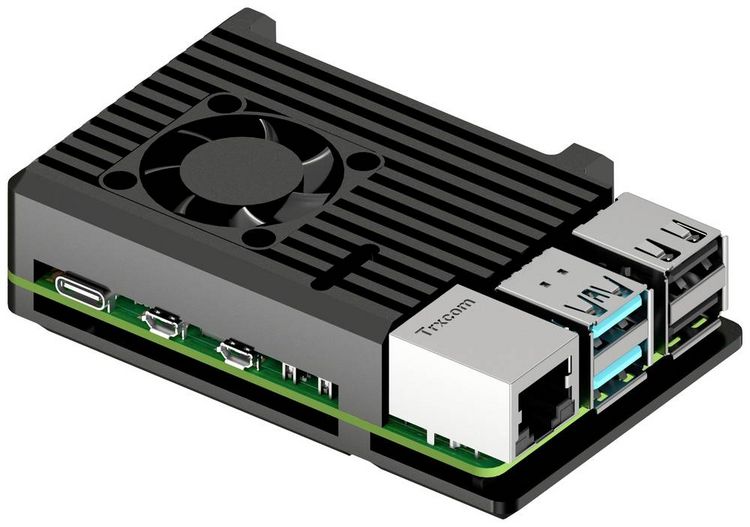Produktbild: Joy-it Armor Case BLOCK ACTIVE SBC-Geh&auml;use Passend f&uuml;r (Entwicklungskits): Raspberry Pi&reg; inkl. aktiven K&uuml;hler Schwarz