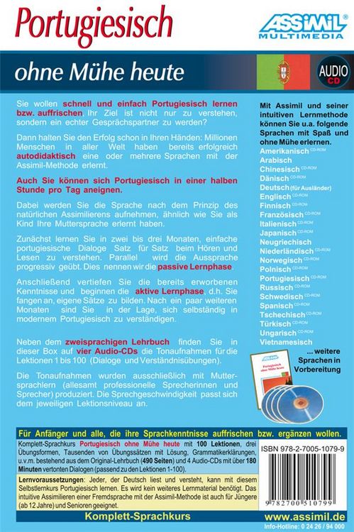 Produktbild: ASSiMiL Portugiesisch ohne M&uuml;he heute - Audio-Sprachkurs - Niveau A1-B2