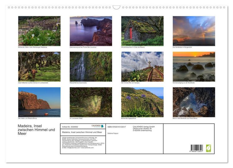 Produktbild: Madeira, Insel zwischen Himmel und Meer (Wandkalender 2026 DIN A2 quer), CALVENDO Monatskalender
