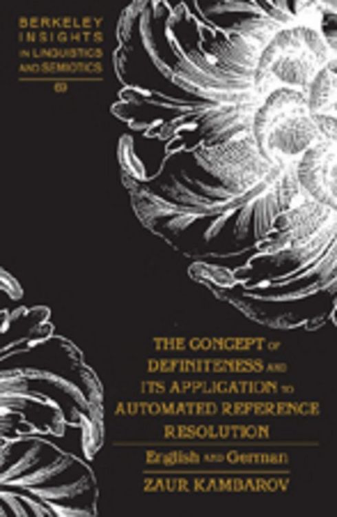 Produktbild: The Concept of Definiteness and Its Application to Automated Reference Resolution