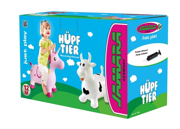 Produktbild: Jamara H&uuml;pftier Kuh wei&szlig;/schwarz mit Pumpe