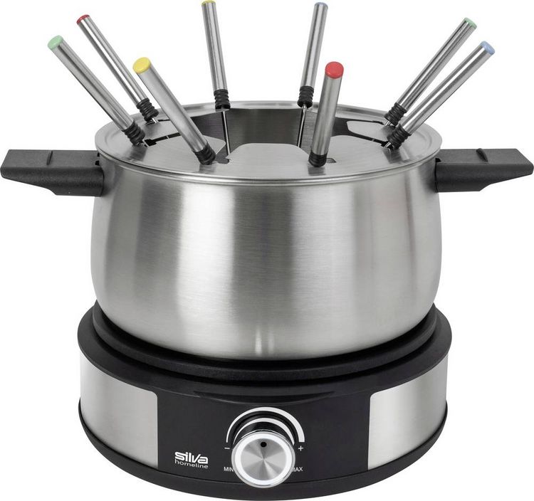 Produktbild: Silva PK-F 140 Fondue 1500W &Uuml;berhitzungsschutz, 8 Fonduegabeln Schwarz, Edelstahl