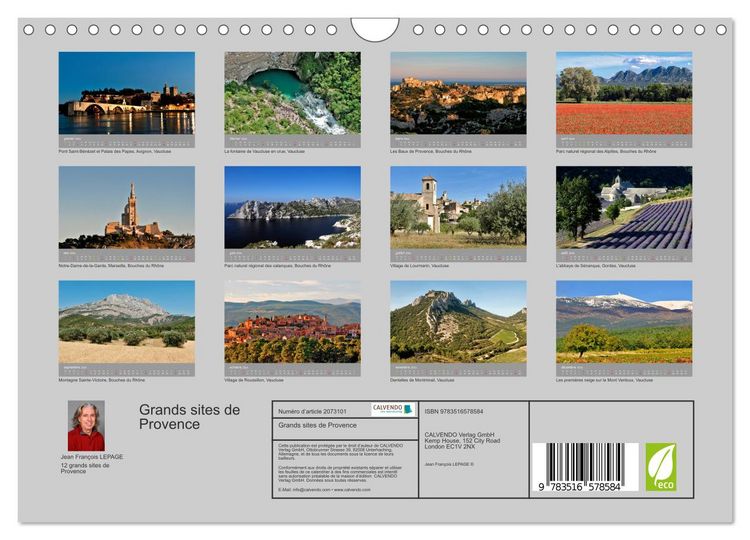 Produktbild: Grands sites de Provence (Calendrier mural 2026 DIN A4 vertical), CALVENDO calendrier mensuel