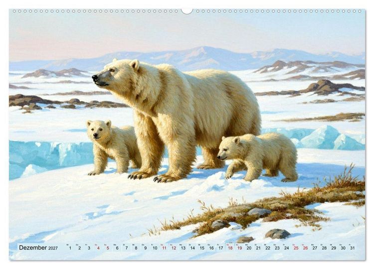Produktbild: Nordische Tiere wie aus alten Zeiten (Wandkalender 2027 DIN A2 quer), CALVENDO Monatskalender