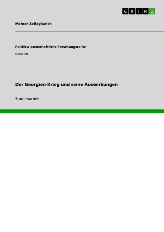 Produktbild: Der Georgien-Krieg und seine Auswirkungen