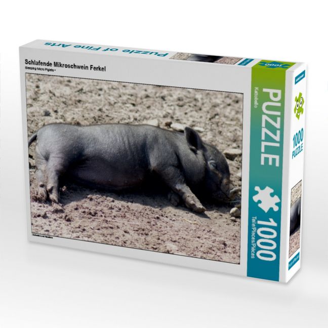 Produktbild: CALVENDO Puzzle Schlafende Mikroschwein Ferkel | 1000 Teile Lege-Gr&ouml;&szlig;e 64x48cm Foto-Puzzle f&uuml;r gl&uuml;ckliche Stunden