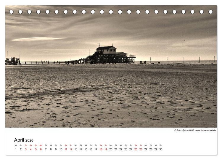 Produktbild: Sankt Peter-Ording. Ein Traum an der Nordsee (Tischkalender 2026 DIN A5 quer), CALVENDO Monatskalender